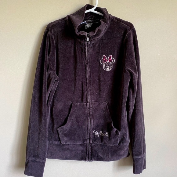 Zara Kids Disney Minnie Mouse Velour Zip Up‎ Mock Neck Jacket Size 9-10 - Picture 1 of 10